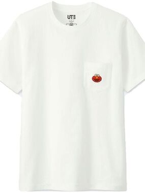 Uniqlo x Sesame Street Pocket Tee with Elmo Embroidery